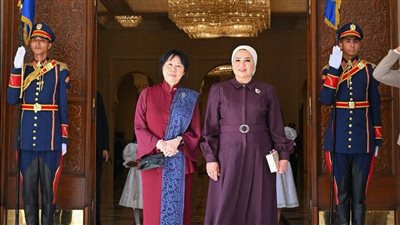 السيدة انتصار السيسي تلتقي حرم رئيس سنغافورة| صور