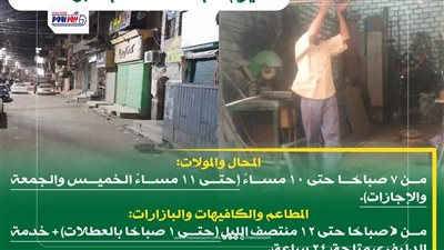 بدء تطبيق المواعيد الشتوية لفتح وغلق المحال العامة بالمنيا