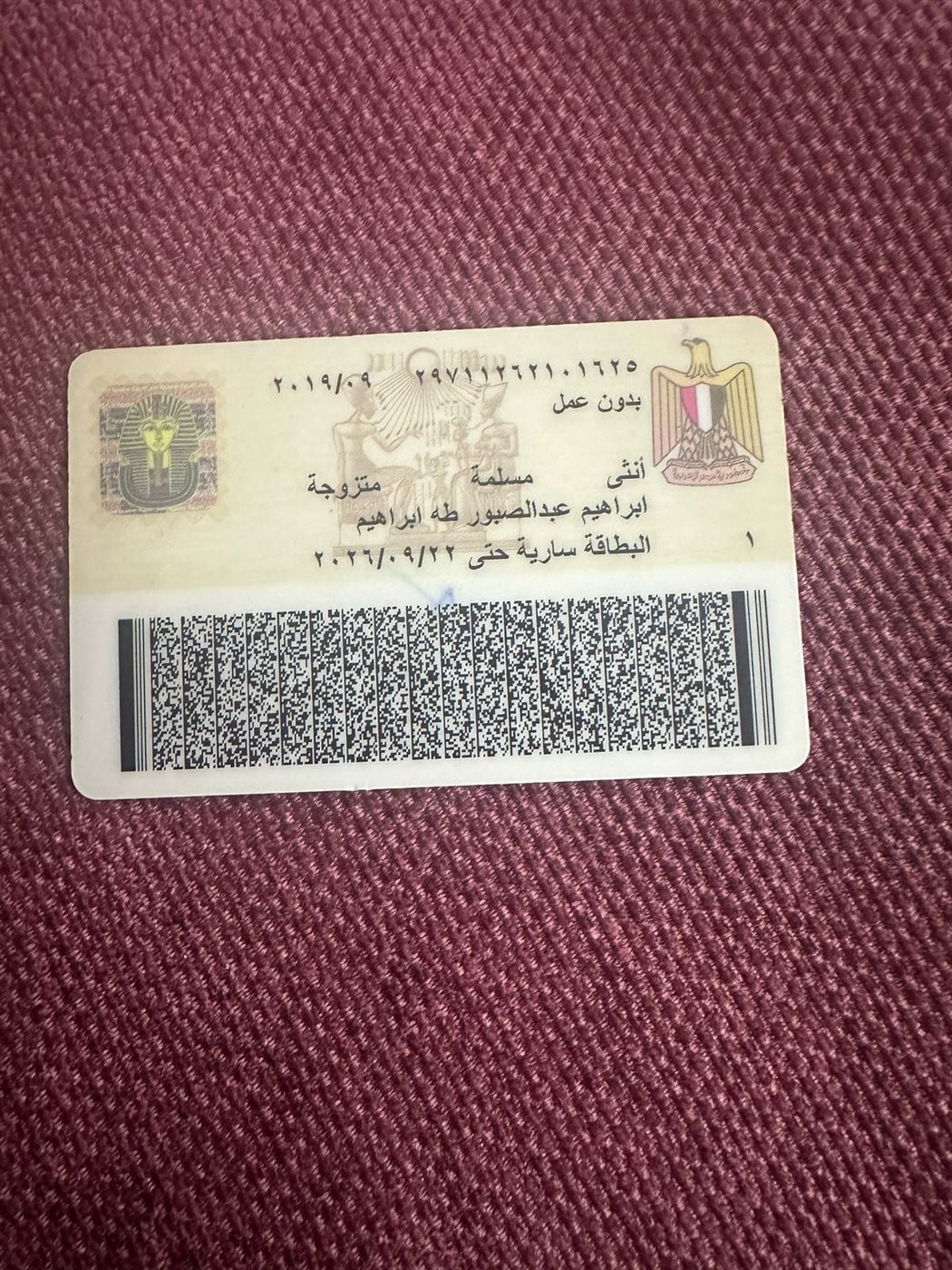 البطاقة الشخصية لزوجة اللاعب