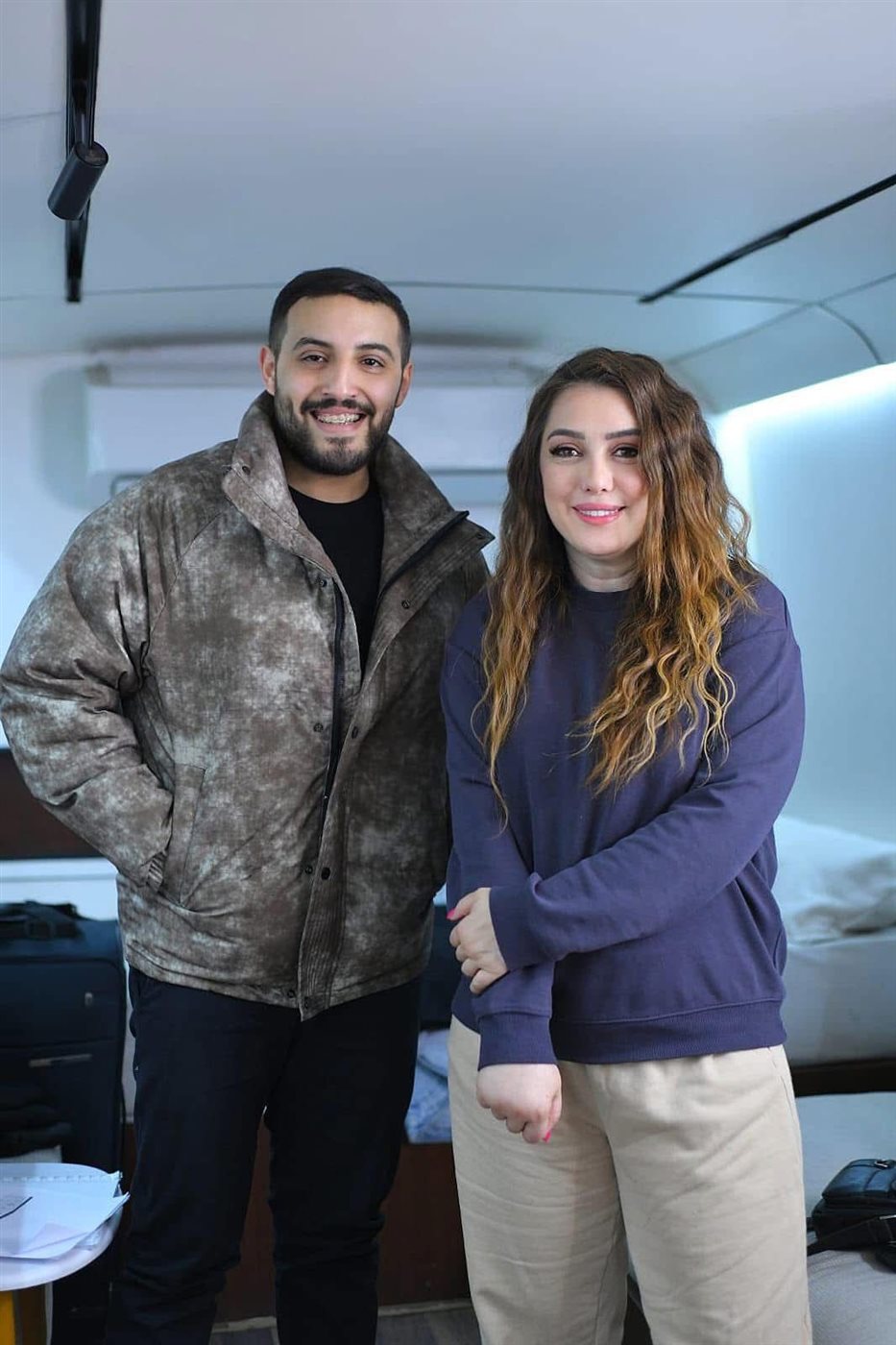 الفنانة كندة علوش والصحفي خالد صواف