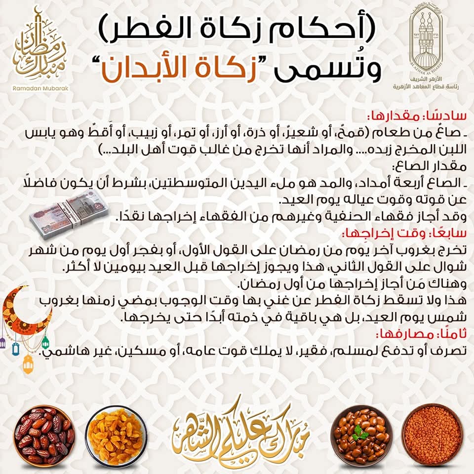 أحكام زكاة الفطر
