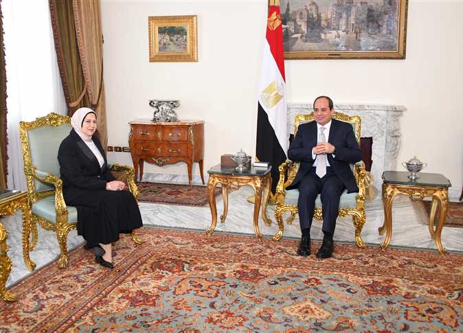 الرئيس السيسي يجتمع ب<strong>المستشارة أمانى محمد بدر الدين الرافعى</strong>