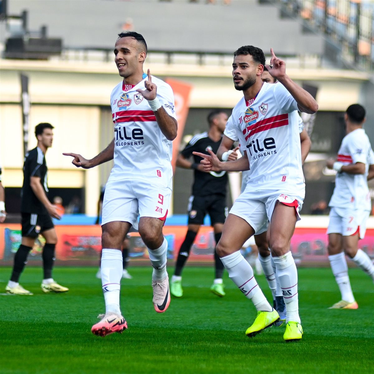 ناصر منسي يحتفل بإحدى أهدافه مع الزمالك