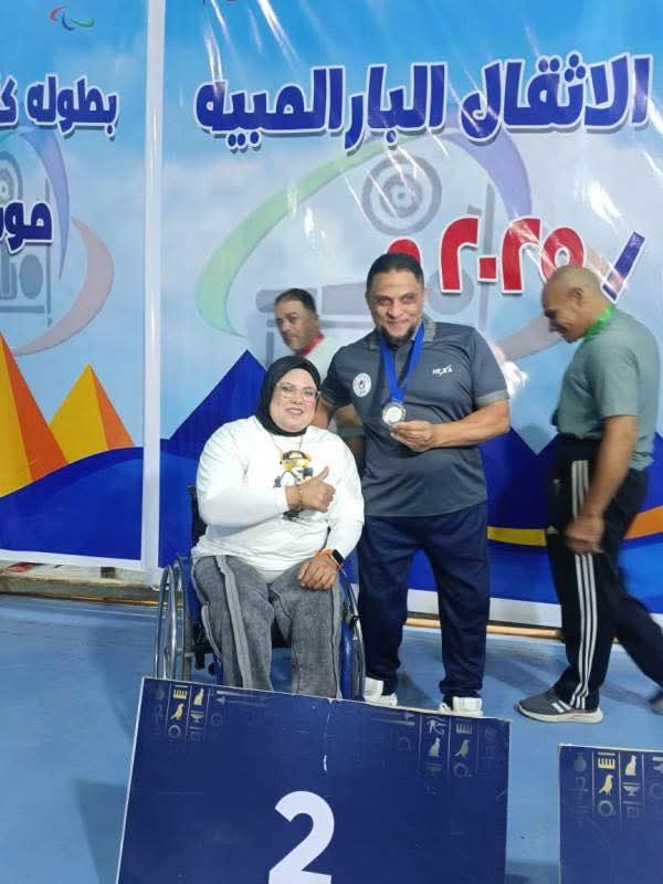 أبطال فريق رفع الأثقال بنادي الحرية البورسعيدي للمعاقين