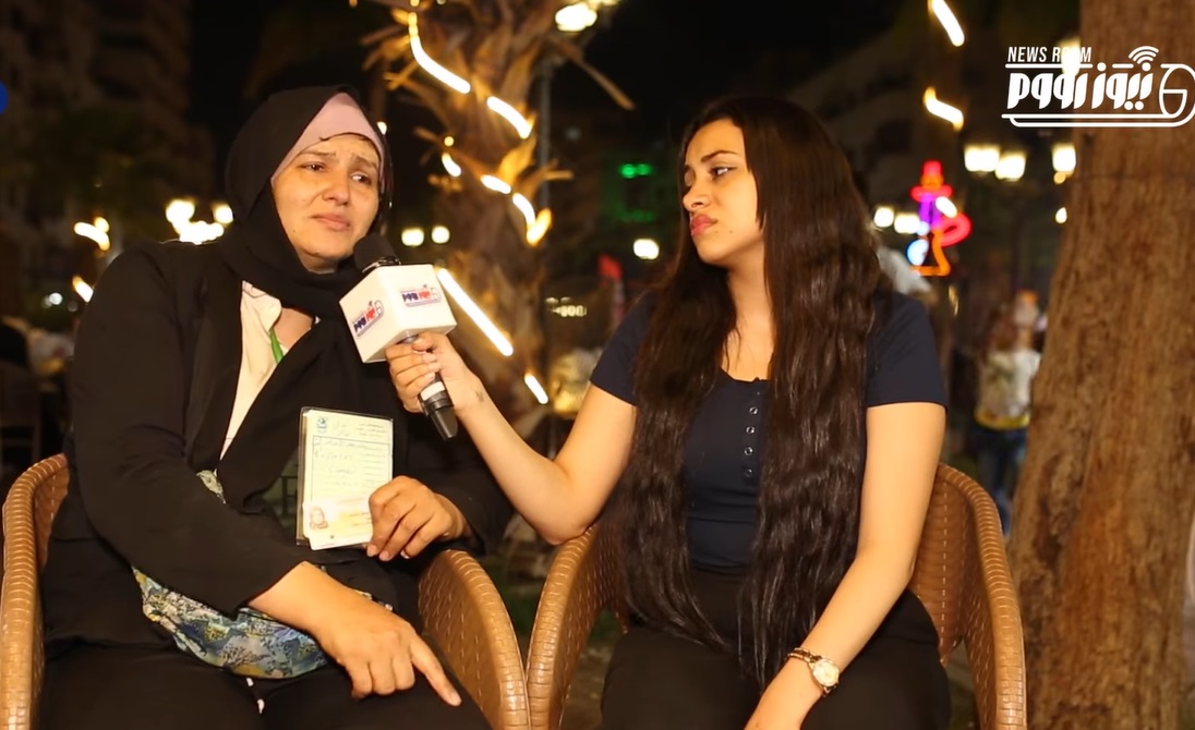 مراسلة نيوز رووم أثناء لقاء سهير حامد