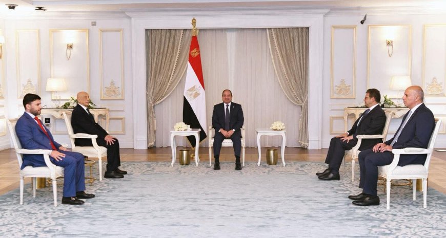 الرئيس السيسي وعقيلة صالح رئيس مجلس النواب الليبي