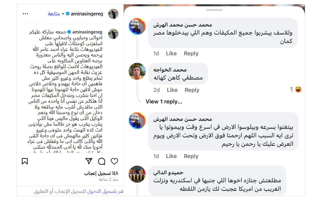 حساب المطربة أمينة