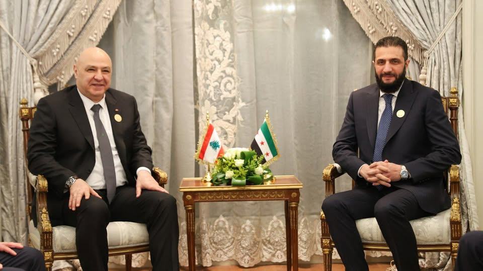 أحمد الشرع والرئيس اللبناني جوزيف عون