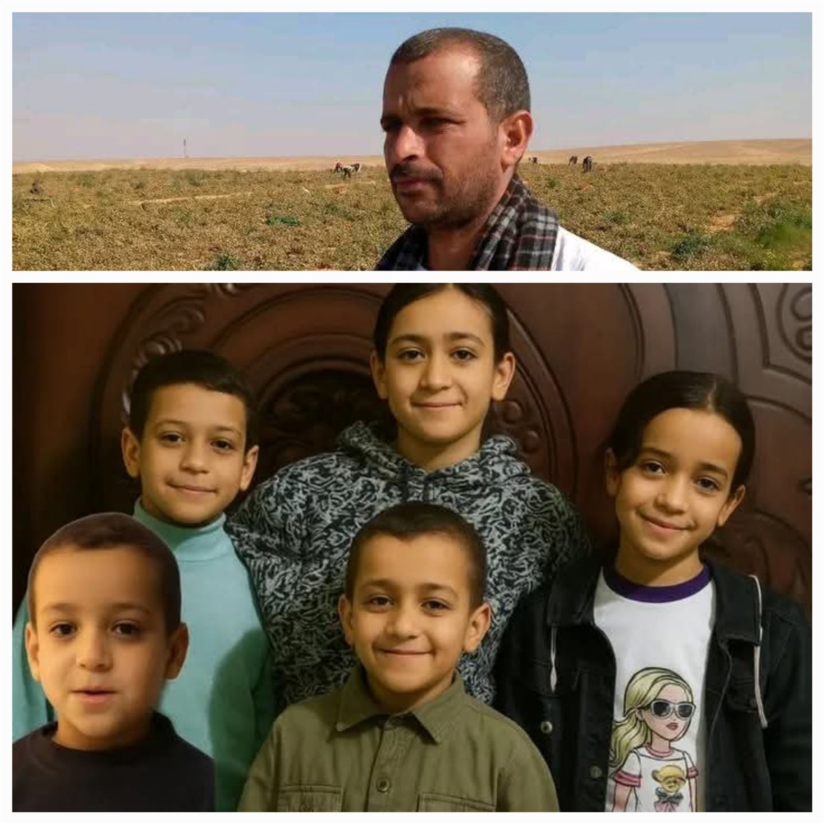 الاطفال الخمسة مع والدهم