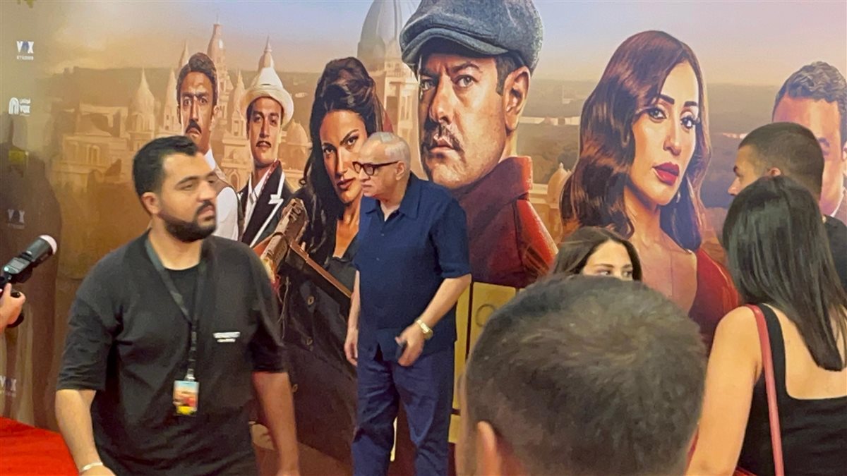 تامر حبيب في العرض الخاص لفيلم درويش بإحدى السينمات بمدينة السادس من أكتوبر