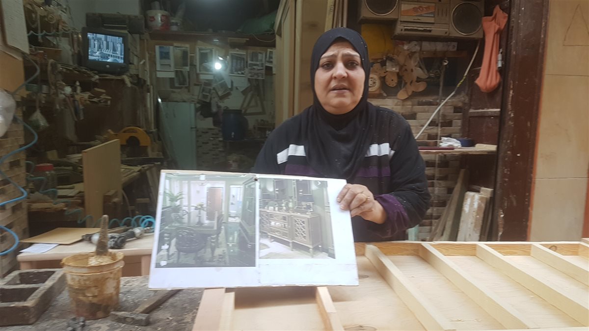 ام رحاب أول نجارة فى الفيوم