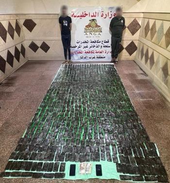 كميات كبيرة من المخدرات المضبوطة