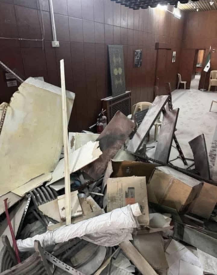 معهد الموسيقى في دمشق بعد تحطيمه
