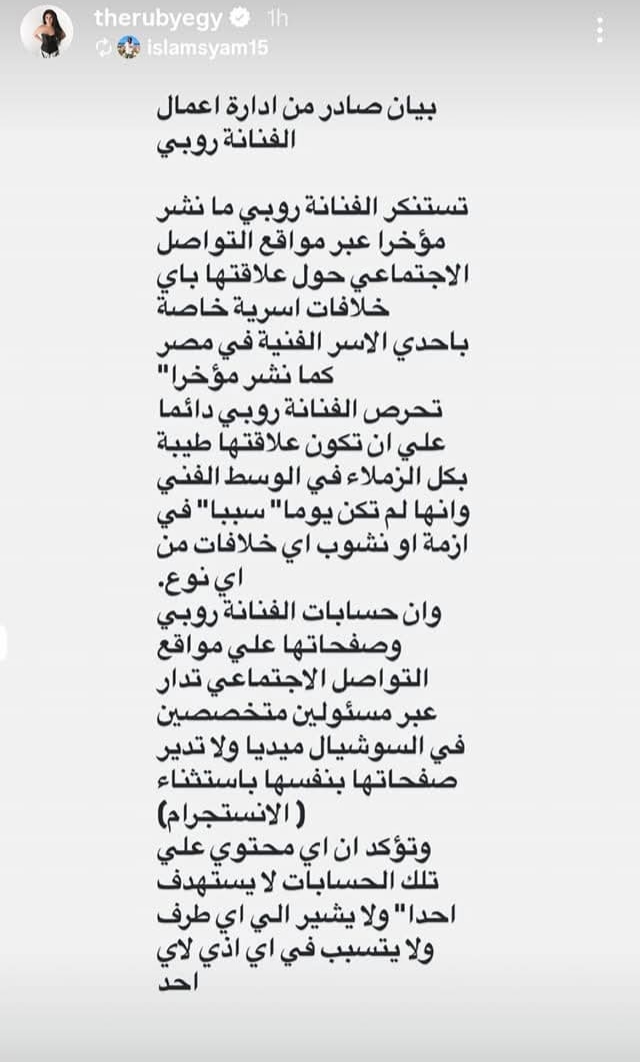 بيان إدارة أعمال روبي