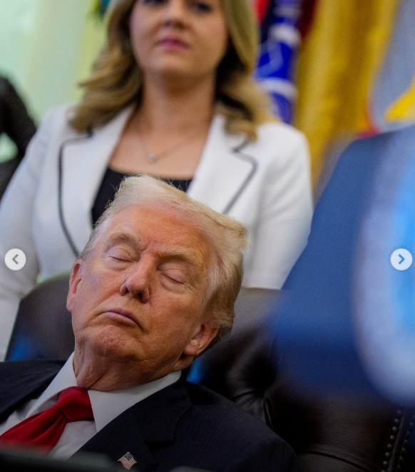 <strong>ترامب يغفو أثناء فعالية رسمية بالبيت الأبيض</strong>