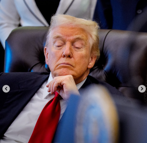 <strong>ترامب يغفو أثناء فعالية رسمية بالبيت الأبيض</strong>