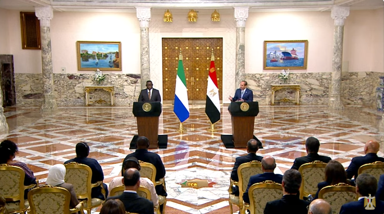 الرئيس السيسي ونظيره السيراليوني