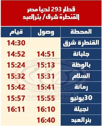 تعديل مواعيد القطارات