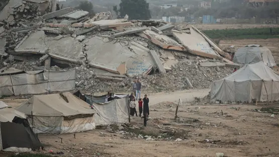 <strong> إنشاء قاعدة عسكرية مؤقتة بغزة</strong>