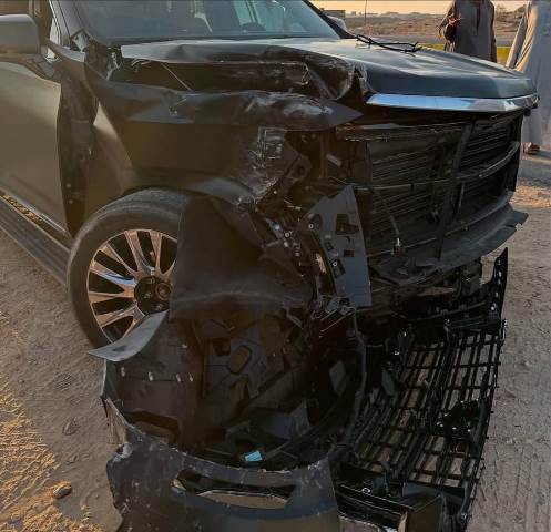 <strong>حادث أحمد سعد على طريق السخنة</strong>