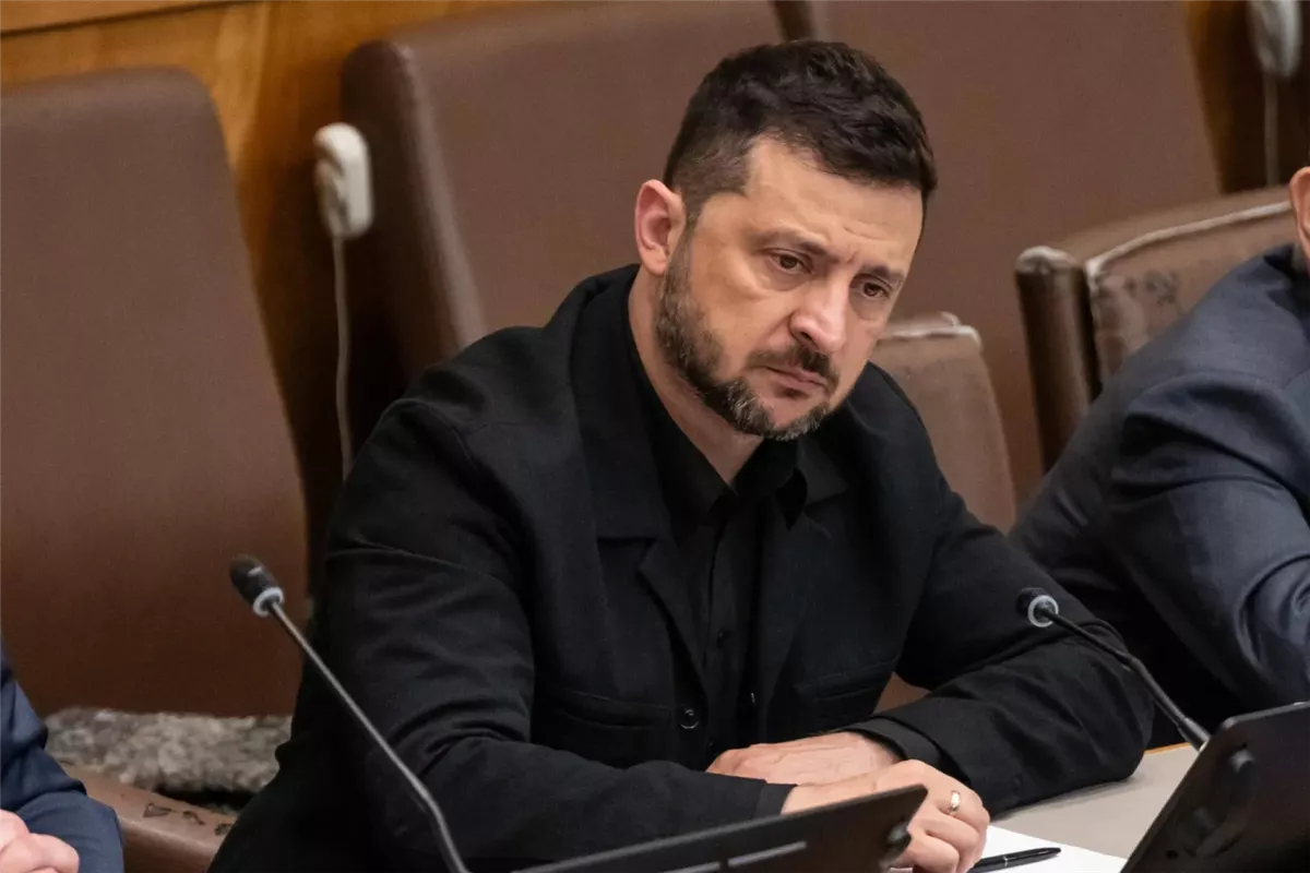 <strong>الرئيس الأوكراني فولوديمير زيلينسكي</strong>