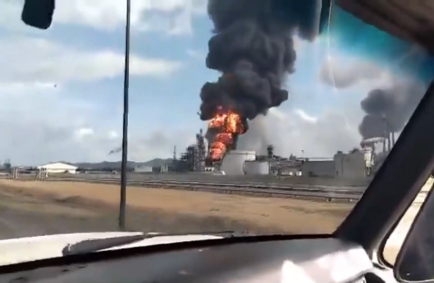 <strong>حريق في مشروع نفطي فنزويلي</strong>