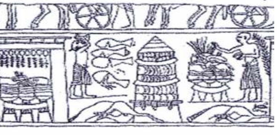 كسر الاواني الحمراء من الفخار منظر اخر من مقبرة الملك حور محب بسقارة