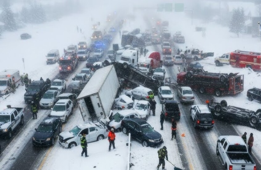 <strong>حادث عاصفة ثلجية</strong>