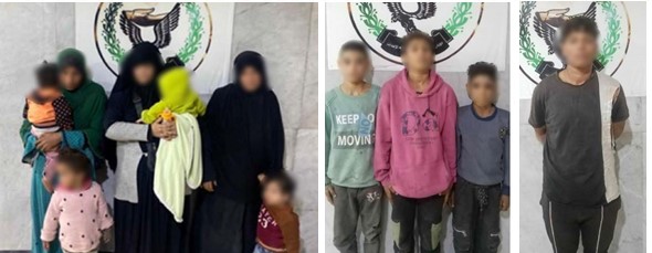 عدد من المتهمات و الأطفال