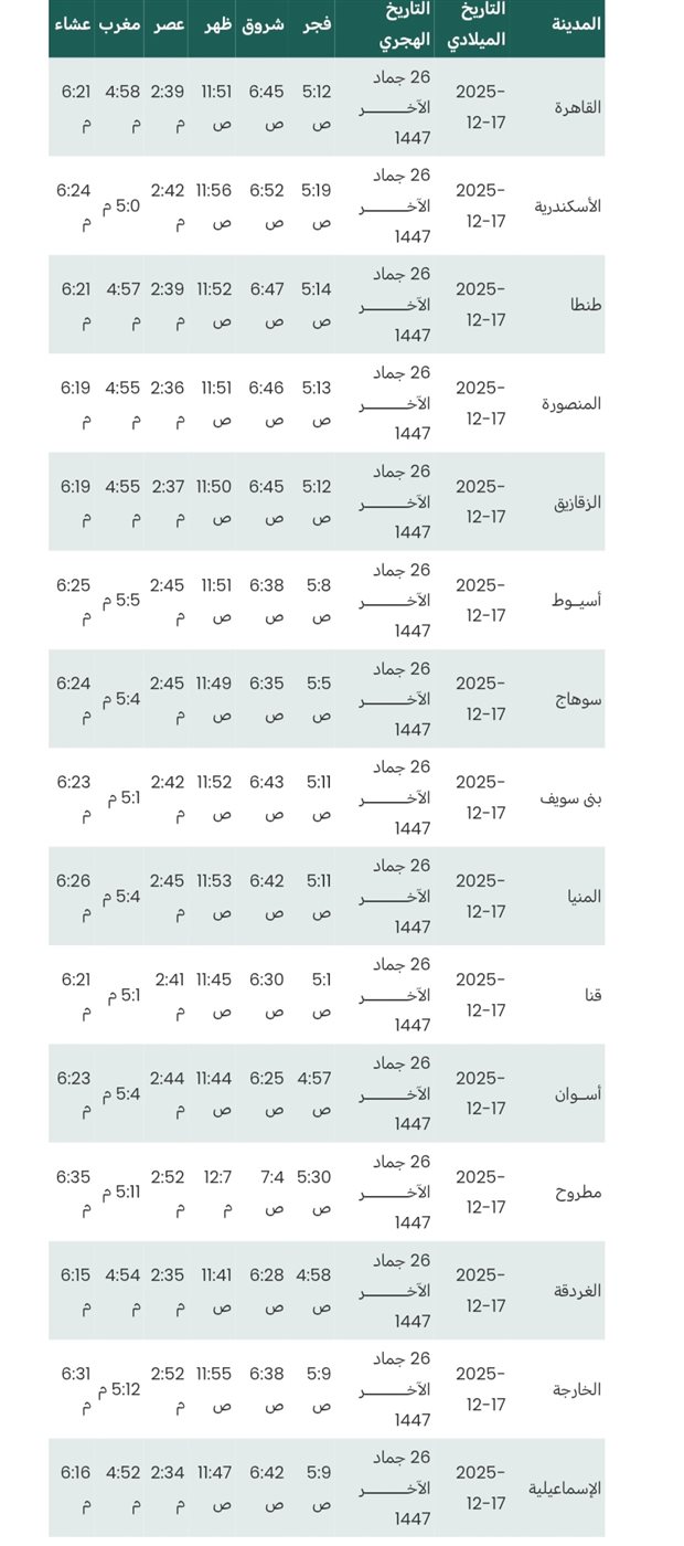 مواقيت الصلاة&nbsp;