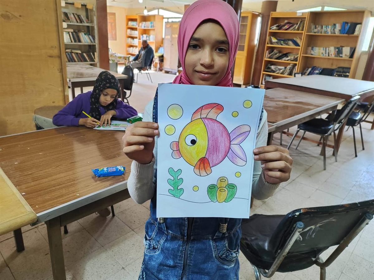 ألوان تبهج القلوب وتحرر طاقة الأطفال ورش رسم وتلوين في مكتبة اللاهون بالفيوم