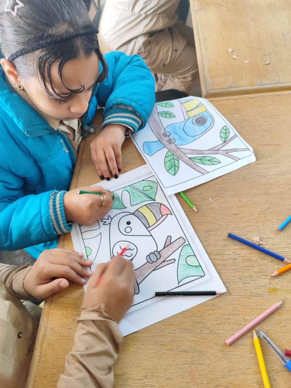 ألوان تبهج القلوب وتحرر طاقة الأطفال ورش رسم وتلوين في مكتبة اللاهون بالفيوم