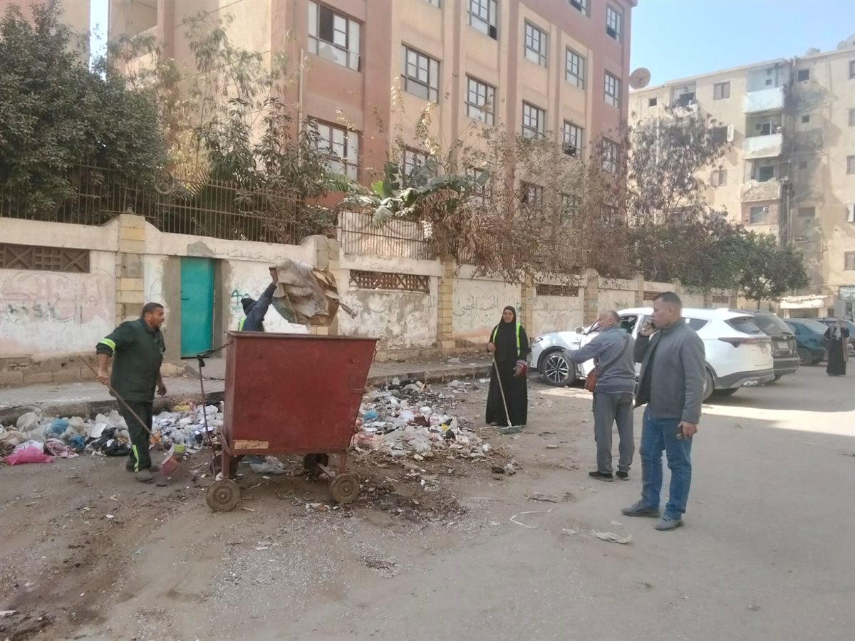 استمرار الحملات المكثفة للنظافة ورفع الإشغالات بمختلف أحياء مدينة الفيوم