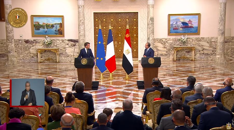 الرئيس السيسي ونظيره الفرنسي