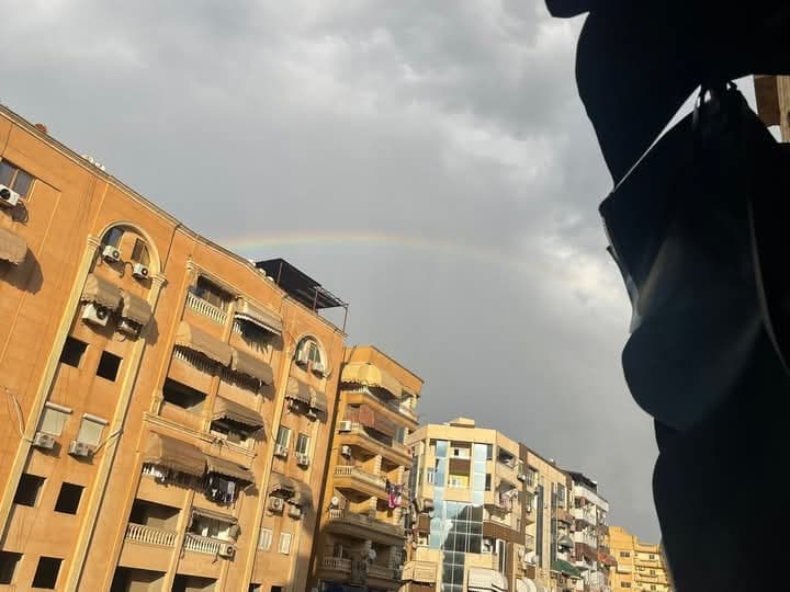 قوس قزح يزين سماء بورسعيد