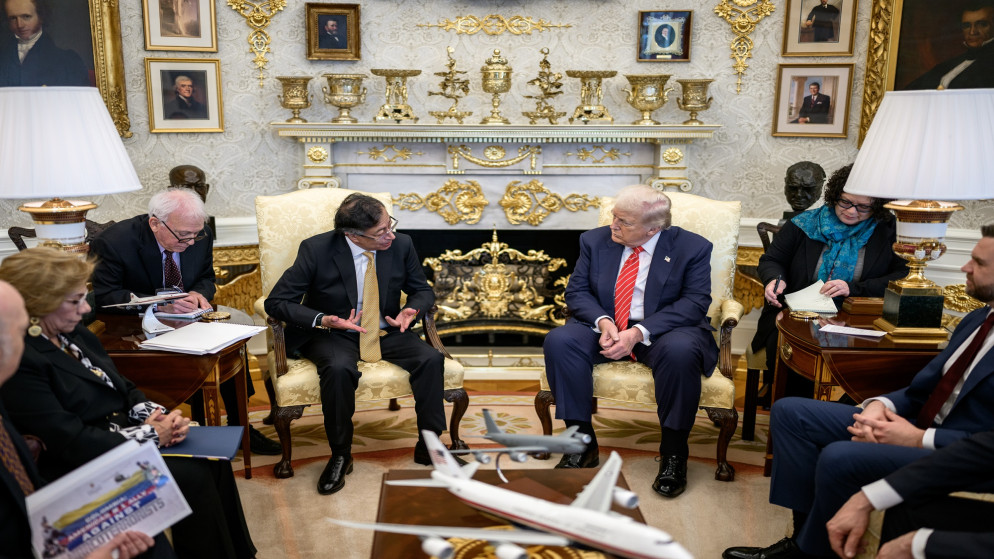 <strong>لقاء الرئيس الأمريكي ونظيره الكولومبي</strong>