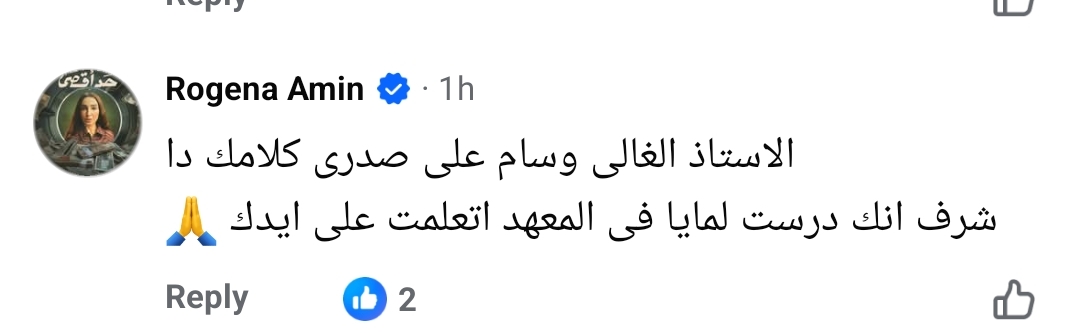 روجينا ترد على إشادة المخرج محمد عبدالعزيز بابنتها&nbsp;
