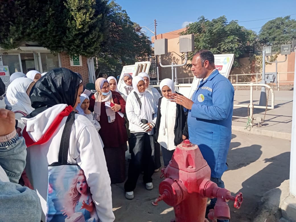 مياه الفيوم : تفتح أبواب محطاتها أمام طلاب المدارس للتعرف على مراحل تنقية مياه الشرب
