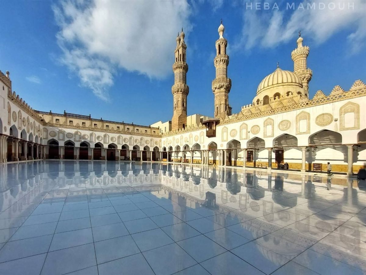 رخام “التاسوس” في صحن الجامع الأزهر&nbsp;