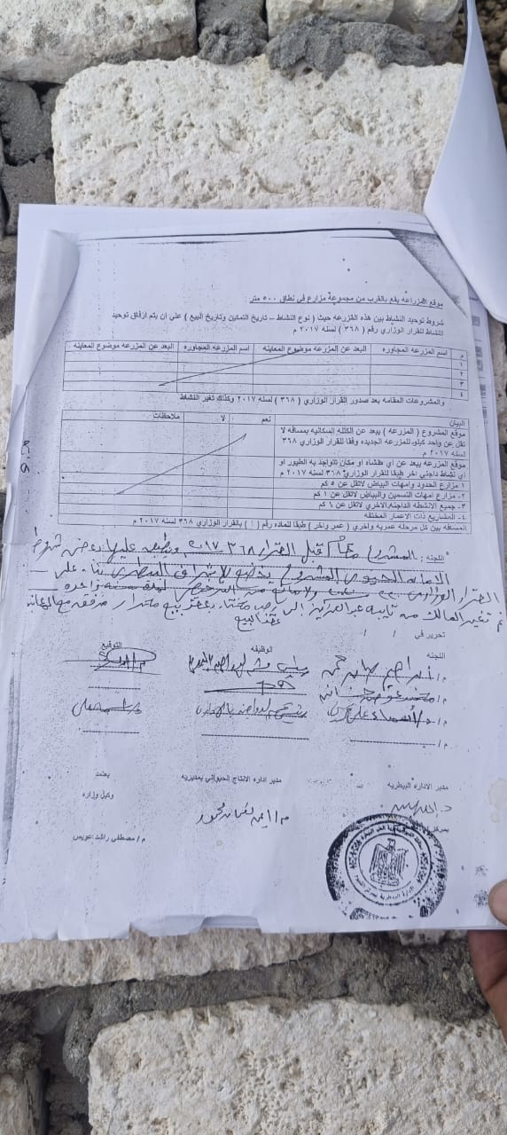 المزرعة مرخصة ومستأجرة لمستثمر سعودى... إزالها باللودر على البط بقرية الناصرية