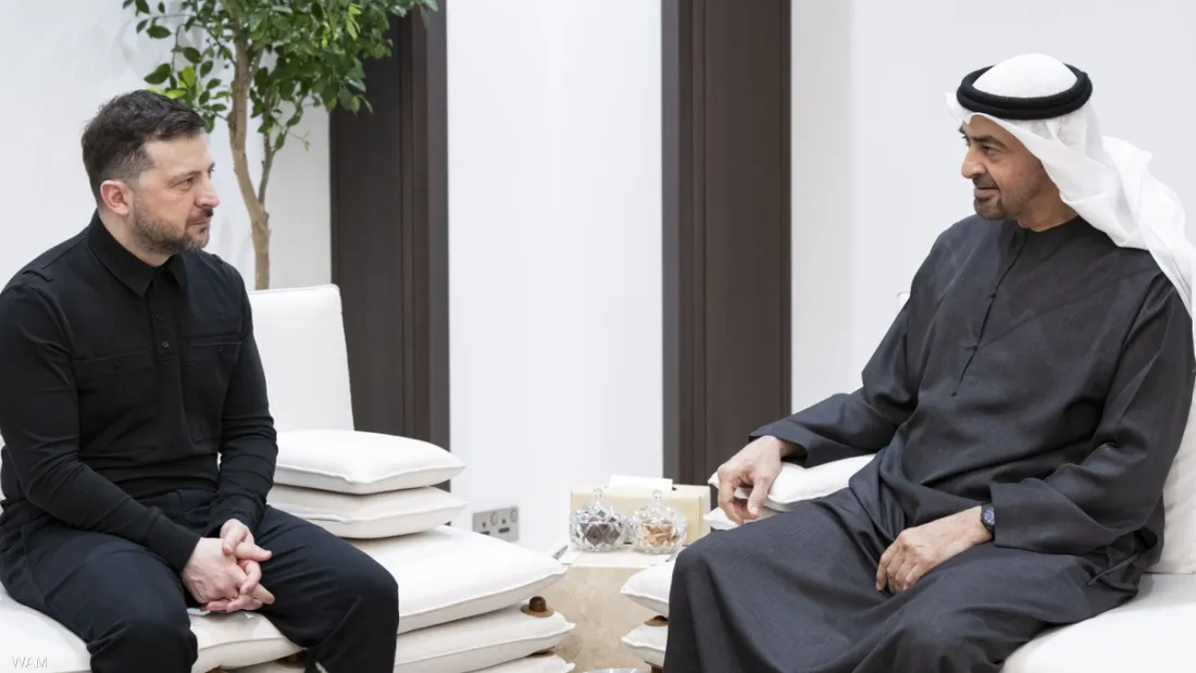 <strong>زيلينسكي والشيخ محمد بن زايد آل نهيان</strong>
