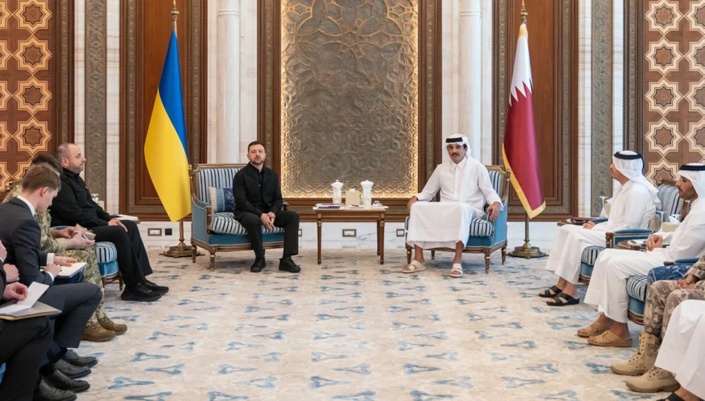 <strong>أمير قطر والرئيس الأوكراني</strong>