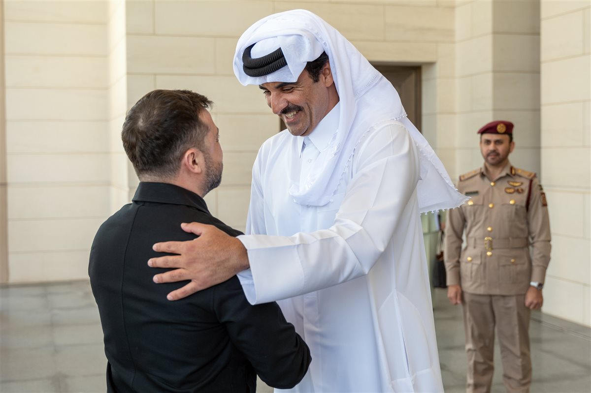 <strong>أمير قطر والرئيس الأوكراني</strong>