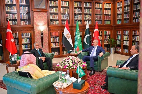 <strong>وزير الخارجية يشارك فى الاجتماع الرباعى مع وزراء خارجية باكستان وتركيا والسعودية لبحث مستجدات الأوضاع الإقليمية وجهود خفض التصعيد</strong>