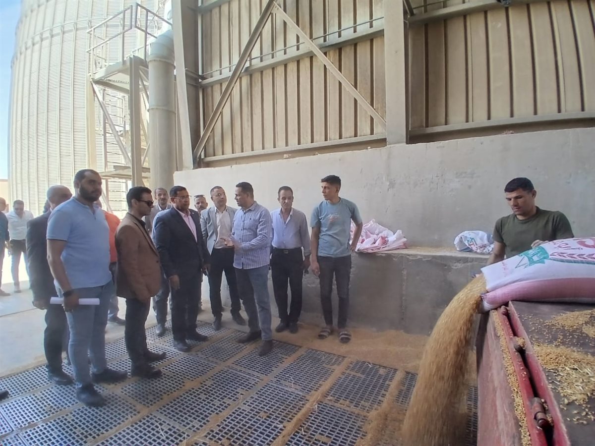 السكرتير المساعد للفيوم يتابع أعمال توريد محصول القمح بصومعة طامية