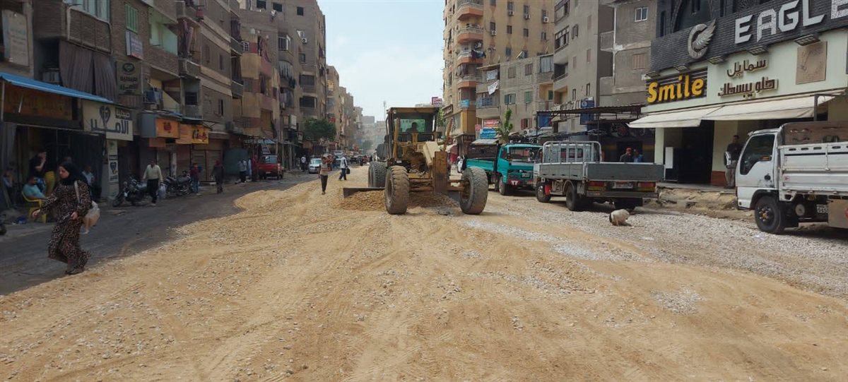 جانب من أعمال تطوير الطريق&nbsp;