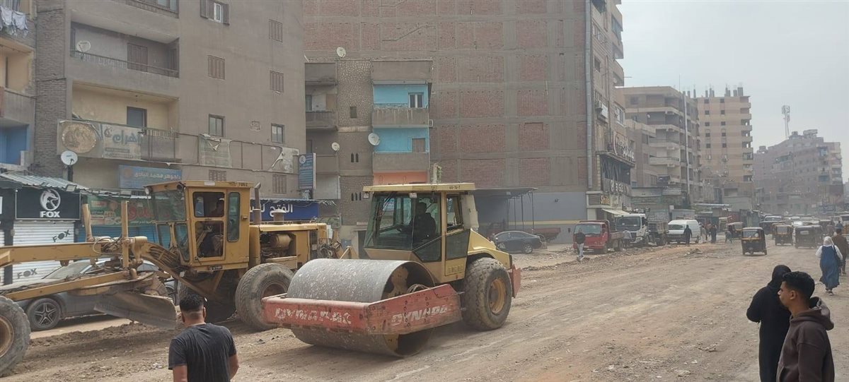جانب من أعمال تطوير الطريق&nbsp;