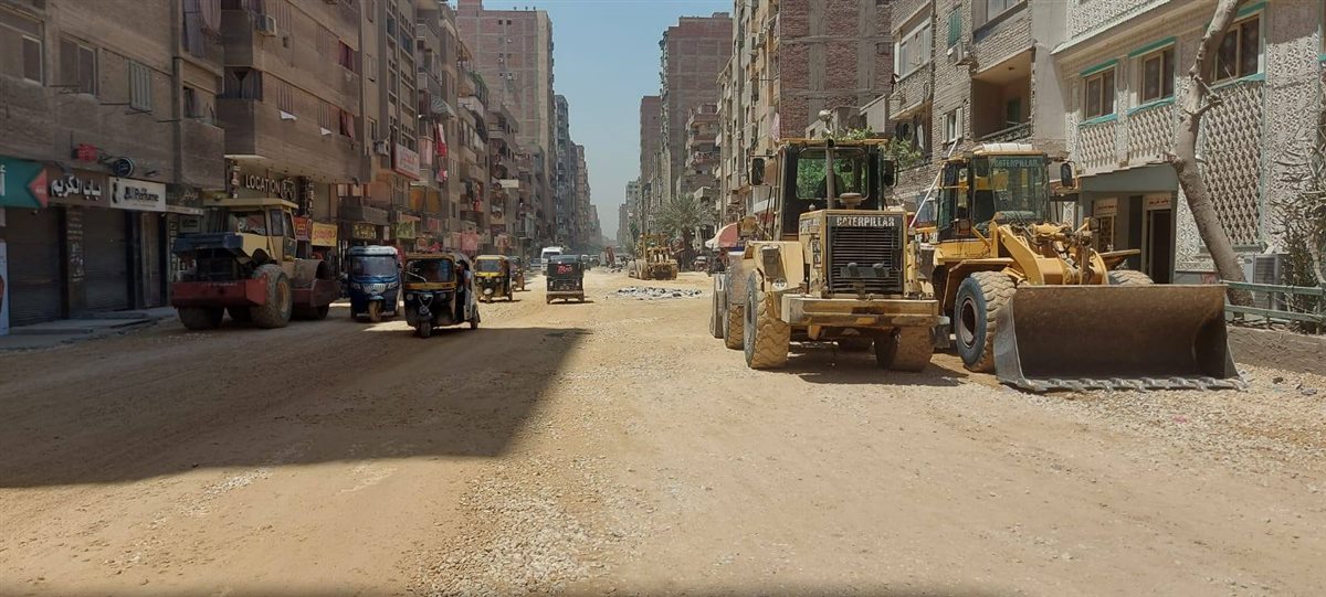جانب من أعمال تطوير الطريق&nbsp;