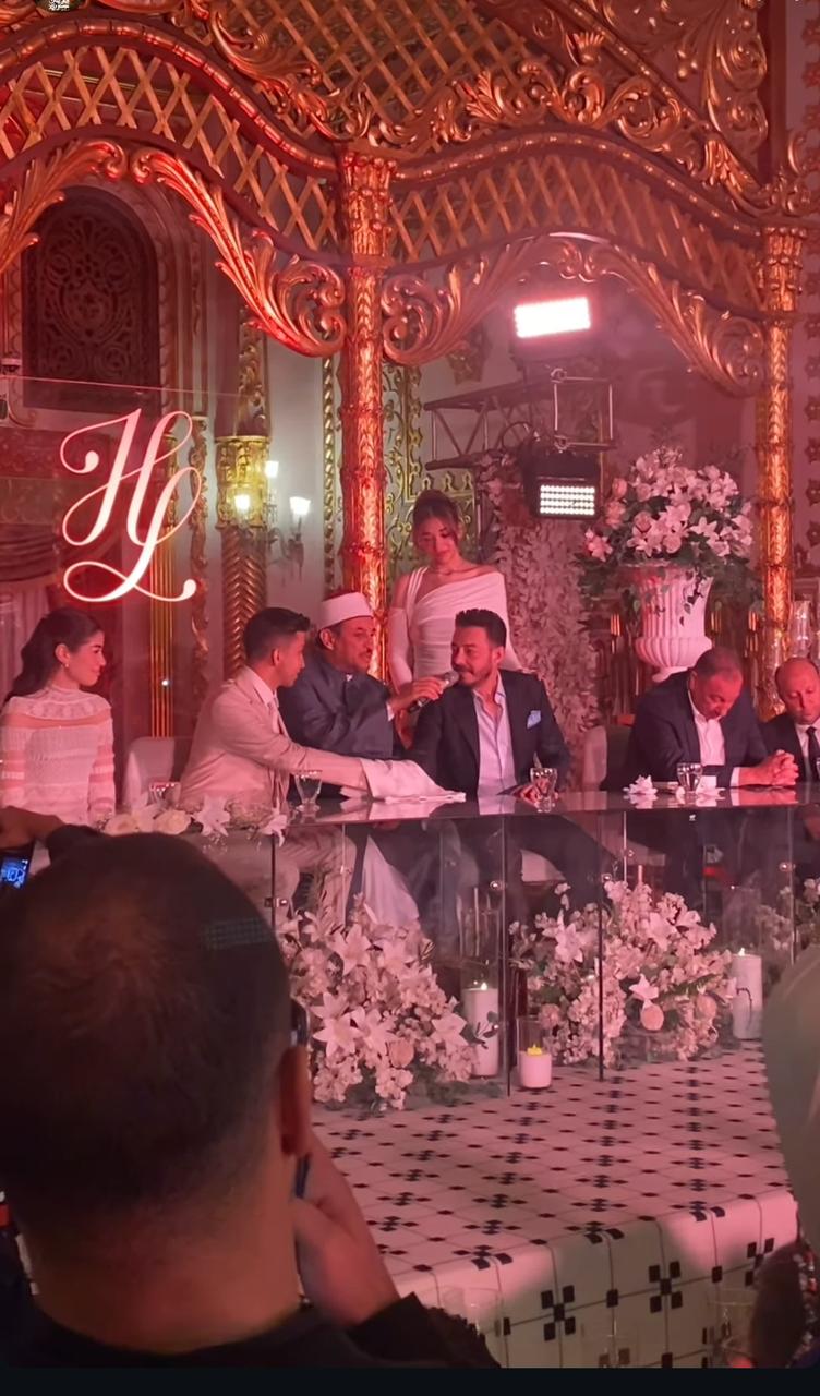 عقد قران ليلى أحمد زاهر وهشام جمال