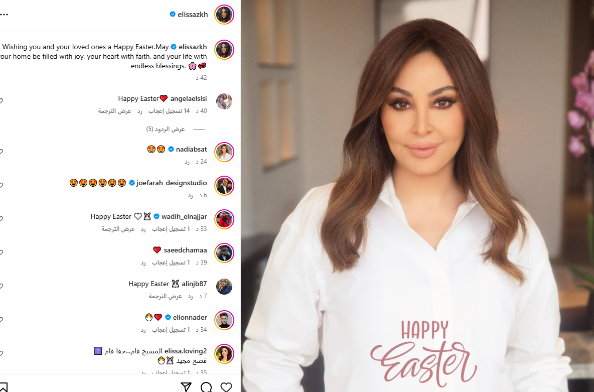 إليسا عبر إنستجرام